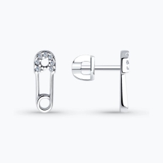 Серьги из серебра с фианитами