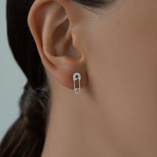 Серьги из серебра с фианитами 3