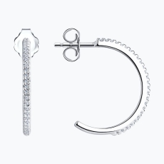 Серьги из серебра с фианитами