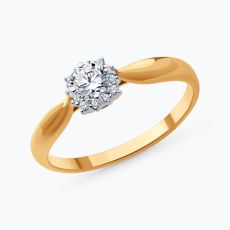 Fianit daşlı qızıl üzük