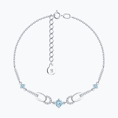 Topaz və fianit daşlı gümüş bilərzik