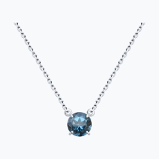 London topaz daşlı gümüş boyunbağı