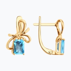 Topaz daşlı qızıl sırğalar