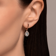 Topaz və fianit daşlı qızıl sırğalar 3
