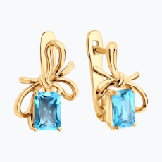 Topaz daşlı qızıl sırğalar 2
