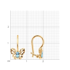 Topaz daşlı qızıl sırğalar 3