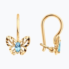 Topaz daşlı qızıl sırğalar