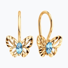 Topaz daşlı qızıl sırğalar 2