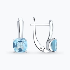 Mavi topaz daşlı gümüş sırğalar