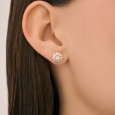 Серьги из золочёного серебра с фианитами 3