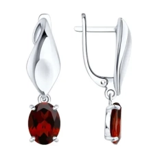 Серьги из серебра с гранатами