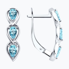 Topaz daşlı gümüş sırğalar