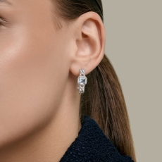 Topaz və fianit daşlı gümüş sırğalar 3