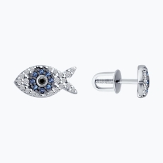 Серьги из серебра с фианитами