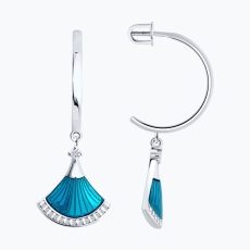 Серьги из серебра с фианитами