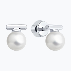 Серьги из серебра с синтетическим жемчугом 2