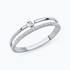 Кольцо из белого золота с бриллиантами
