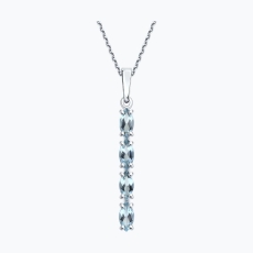 Topaz daşlı gümüş kulon