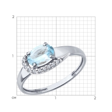 Topaz və fianit qaşlı gümüş üzük 3