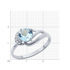 Topaz və fianit qaşlı gümüş üzük 3