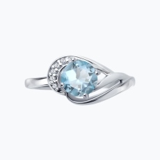 Topaz və fianit qaşlı gümüş üzük 2