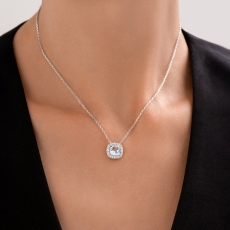 Topaz və fianit daşlı gümüş boyunbağı 2