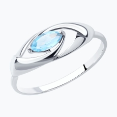 Topaz qaşlı gümüş üzük