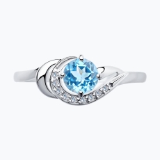 Topaz və fianit qaşlı gümüş üzük 2