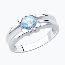 Topaz qaşlı gümüş üzük