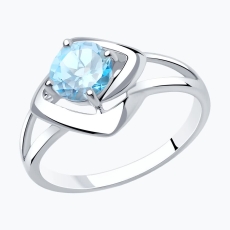 Topaz qaşlı gümüş üzük