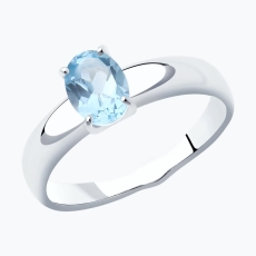 Topaz qaşlı gümüş üzük