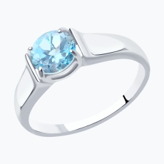 Topaz qaşlı gümüş üzük