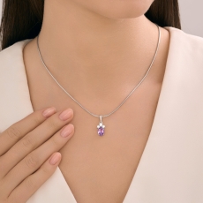 Подвеска из серебра с аметистом и фианитами 3