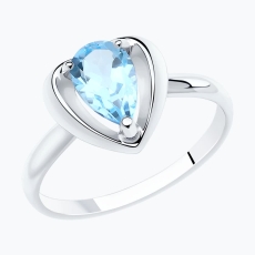Topaz qaşlı gümüş üzük