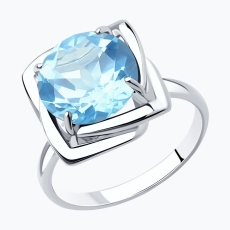 Topaz qaşlı gümüş üzük
