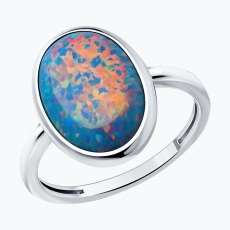 Opal qaşlı gümüş üzük