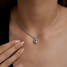 Topaz və fianit daşlı  gümüş kulon 3