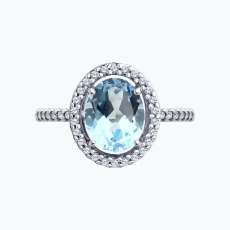 Topaz və fianit qaşlı gümüş üzük 2