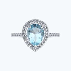 Topaz və fianit qaşlı gümüş üzük 2