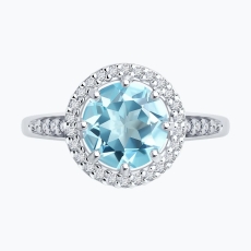 Topaz və fianit qaşlı gümüş üzük 2