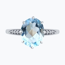 Topaz və fianit qaşlı gümüş üzük 2