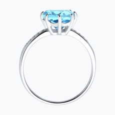 Topaz və fianit qaşlı gümüş üzük 3
