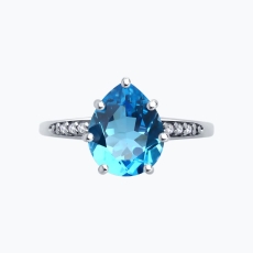 Topaz və fianit qaşlı gümüş üzük 2