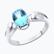 Topaz qaşlı gümüş üzük