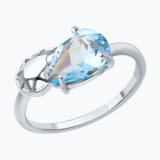 Topaz qaşlı gümüş üzük