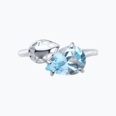Topaz qaşlı gümüş üzük 2