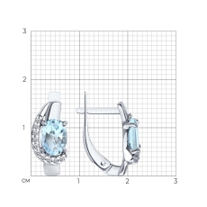 Topaz və fianit qaşlı gümüş sırğalar 3
