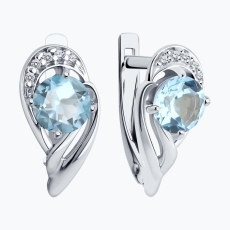 Topaz və fianit qaşlı gümüş sırğalar 2