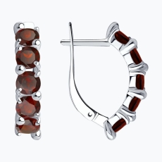 Серьги из серебра с гранатами