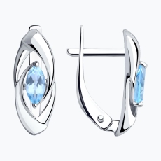 Topaz qaşlı gümüş sırğalar